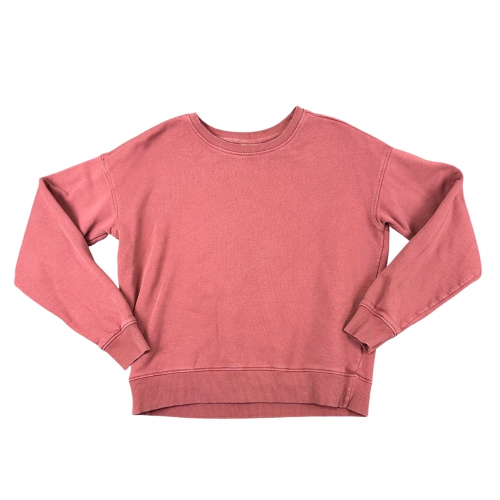 Pact Sweatshirt Womens Small Relaxed Crew Neck Dusty Pink 100% Organic Cotton